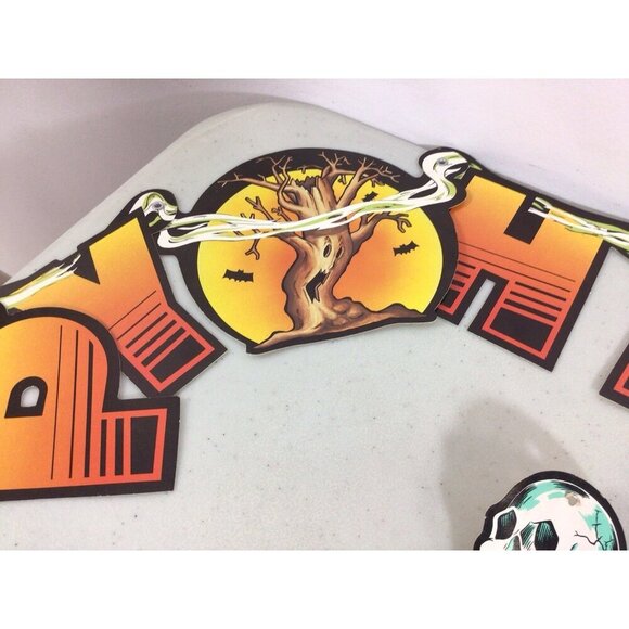 Vintage 1970  Beistle Jointed Skeleton & Halloween Banner - Picture 9 of 9